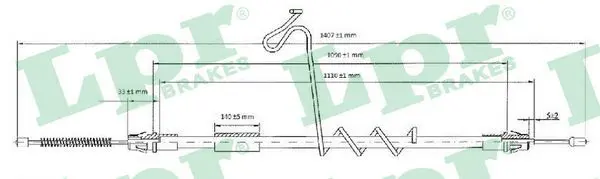 Handler.Part Cable, parking brake LPR C0293B 1