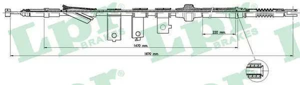 Handler.Part Cable, parking brake LPR C0316B 1