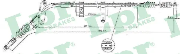 Handler.Part Cable, parking brake LPR C0374B 1