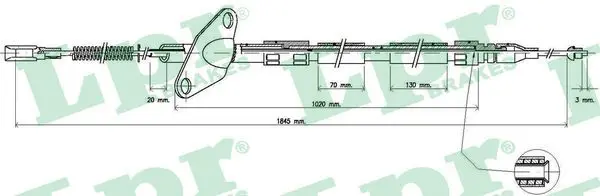 Handler.Part Cable, parking brake LPR C0412B 1