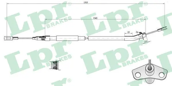 Handler.Part Cable, parking brake LPR C0448B 1