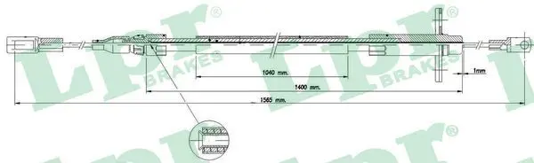 Handler.Part Cable, parking brake LPR C0454B 1