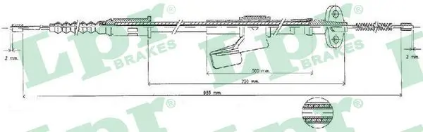 Handler.Part Cable, parking brake LPR C0492B 1