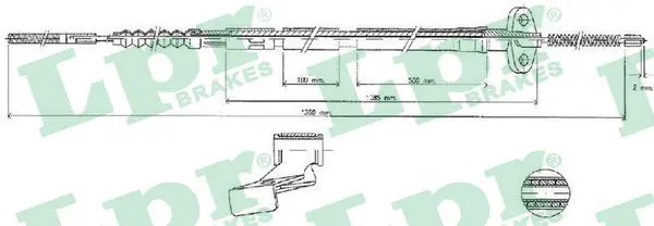 Handler.Part Cable, parking brake LPR C0493B 1