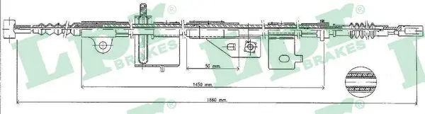 Handler.Part Cable, parking brake LPR C0498B 1