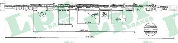 Handler.Part Cable, parking brake LPR C0499B 1