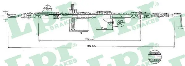 Handler.Part Cable, parking brake LPR C0502B 1