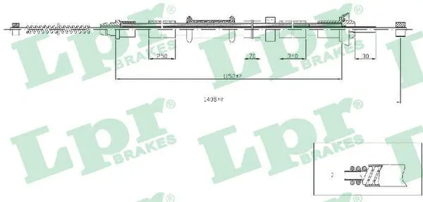 Handler.Part Cable, parking brake LPR C0518B 1