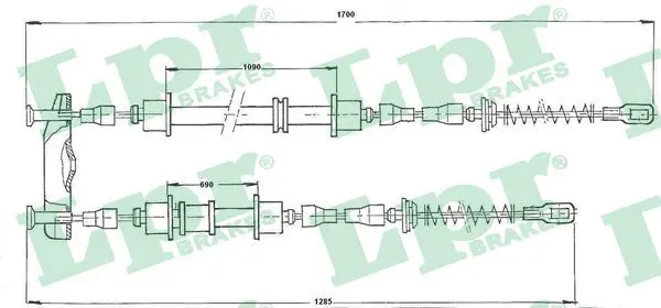 Handler.Part Cable, parking brake LPR C0534B 1