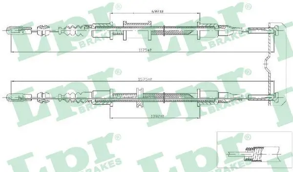 Handler.Part Cable, parking brake LPR C0571B 1