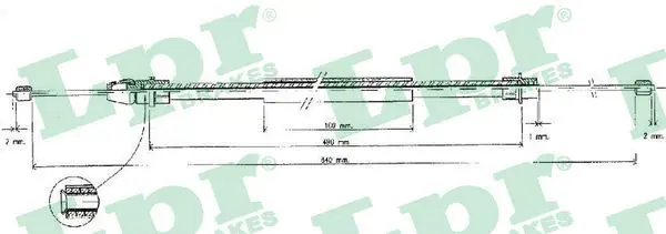 Handler.Part Cable, parking brake LPR C0630B 1