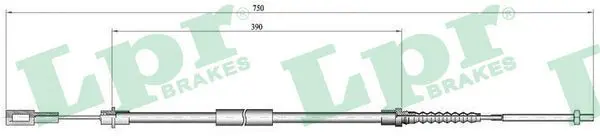 Handler.Part Cable, parking brake LPR C0643B 1