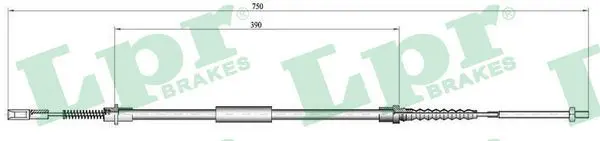 Handler.Part Cable, parking brake LPR C0646B 1