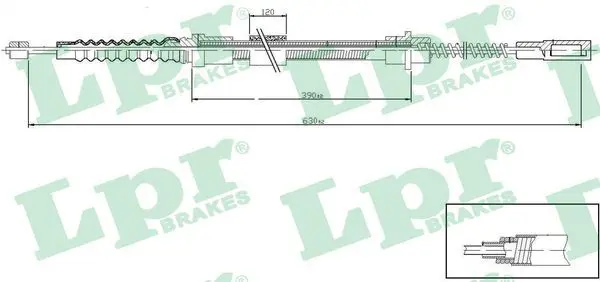 Handler.Part Cable, parking brake LPR C0647B 1