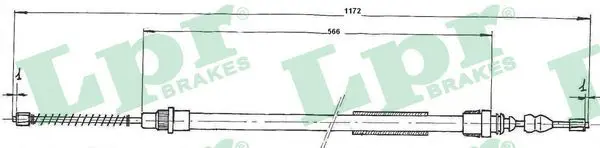 Handler.Part Cable, parking brake LPR C0722B 1