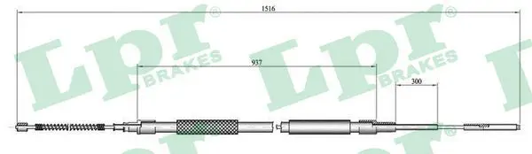 Handler.Part Cable, parking brake LPR C0801B 1