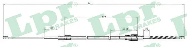 Handler.Part Cable, parking brake LPR C0809B 1