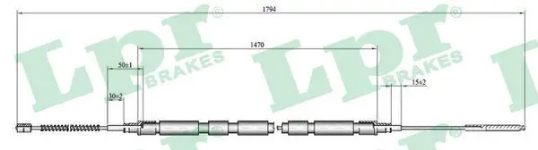 Handler.Part Cable, parking brake LPR C0810B 1