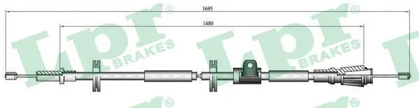 Handler.Part Cable, parking brake LPR C0914B 1