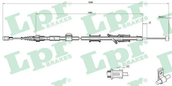 Handler.Part Cable, parking brake LPR C0921B 1