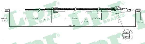 Handler.Part Cable, parking brake LPR C0936B 1