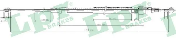 Handler.Part Cable, parking brake LPR C0938B 1