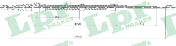 Handler.Part Cable, parking brake LPR C0952B 1