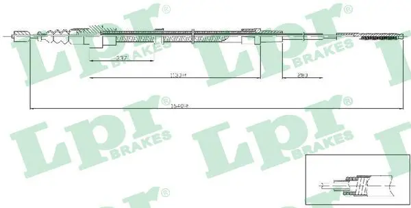 Handler.Part Cable, parking brake LPR C0961B 1