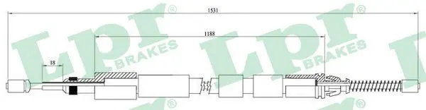 Handler.Part Cable, parking brake LPR C0974B 1