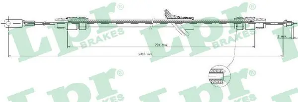 Handler.Part Cable, parking brake LPR C0982B 1