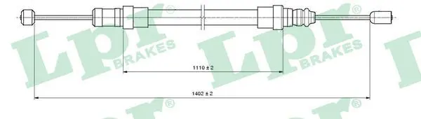 Handler.Part Cable, parking brake LPR C0997B 1