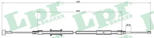 Handler.Part Cable, parking brake LPR C1008B 1