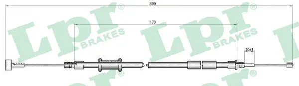 Handler.Part Cable, parking brake LPR C1009B 1