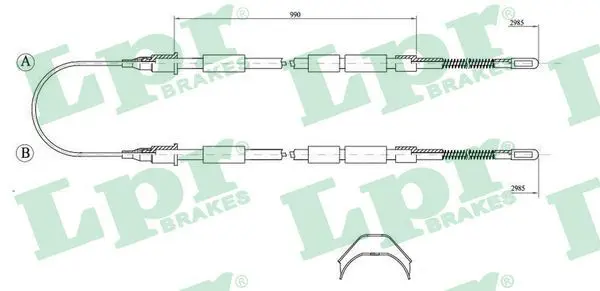 Handler.Part Cable, parking brake LPR C1032B 1