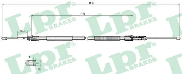 Handler.Part Cable, parking brake LPR C1041B 1