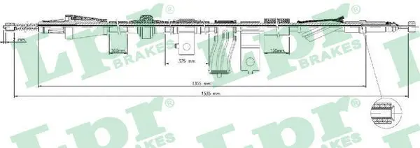 Handler.Part Cable, parking brake LPR C1283B 1