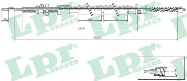 Handler.Part Cable, parking brake LPR C1311B 1