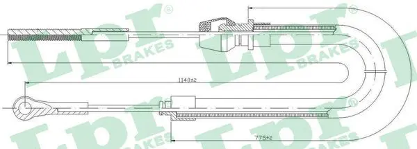 Handler.Part Cable, parking brake LPR C1429B 1