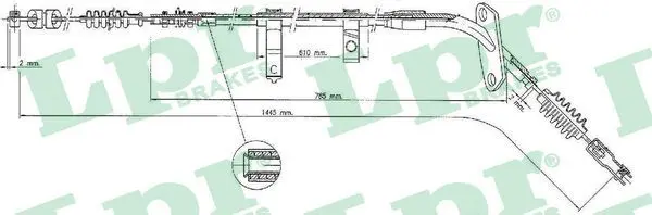 Handler.Part Cable, parking brake LPR C1549B 1