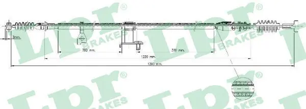 Handler.Part Cable, parking brake LPR C1553B 1