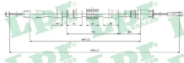 Handler.Part Cable, parking brake LPR C1654B 1