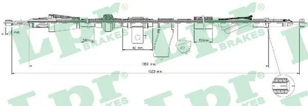 Handler.Part Cable, parking brake LPR C1690B 1