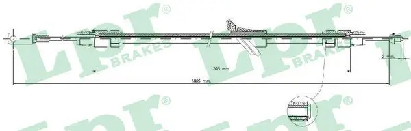 Handler.Part Cable, parking brake LPR C1695B 1