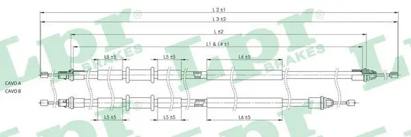 Handler.Part Cable, parking brake LPR C1710B 1