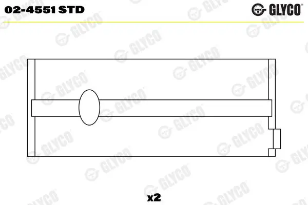 Handler.Part Main bearings, crankshaft GLYCO 024551STD 1