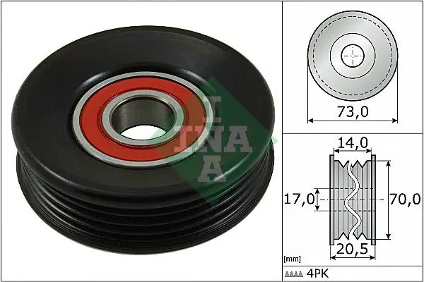 Handler.Part Tensioner pulley, v-ribbed belt INA 531085310 1