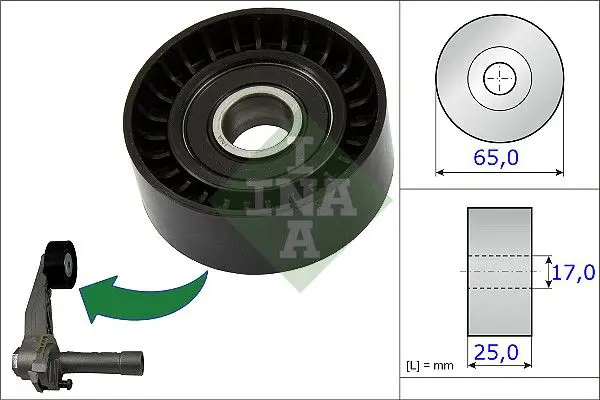 Handler.Part Tensioner pulley, v-ribbed belt INA 531086610 1