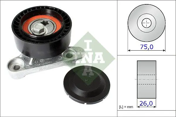 Handler.Part Tensioner pulley, v-ribbed belt INA 531087110 1