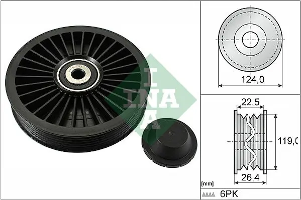 Handler.Part Deflection/guide pulley, v-ribbed belt INA 532024210 1