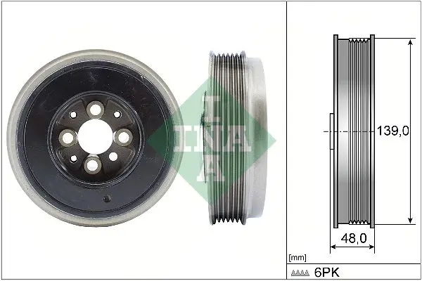 Handler.Part Belt pulley, crankshaft INA 544006510 1